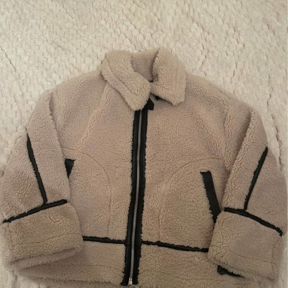 Primark Cream and Black Teddy Jacket